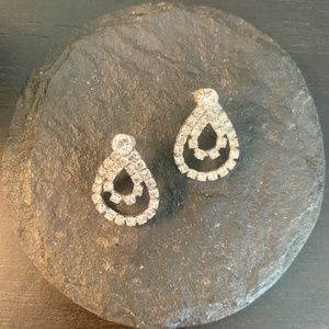 Sparkly Double Teardrop Studs